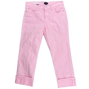 NYDJ Size 6 Soft Pink Dayla Wide Cuff Denim Capri Jeans Cotton-Elastane NWOT